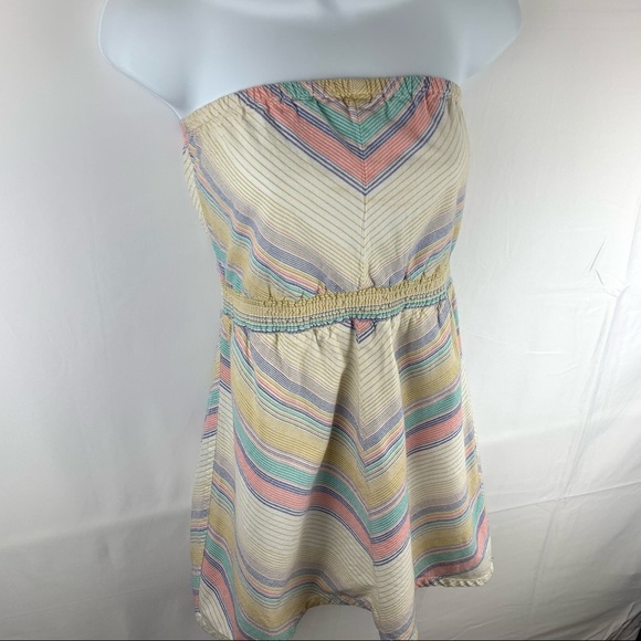 Mossimo Pastel Rainbow Chevron mini Dress Striped Strapless - Picture 3 of 14